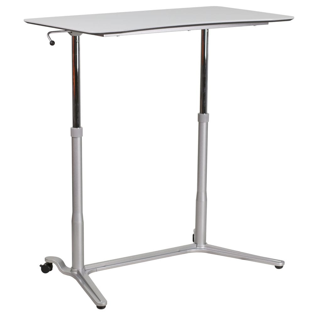Bureau assis-debout en gris clair