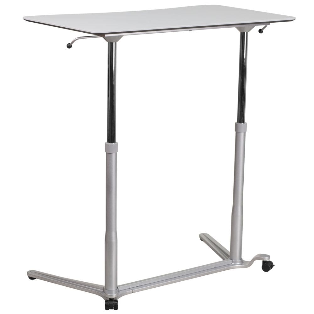 Bureau assis-debout en gris clair