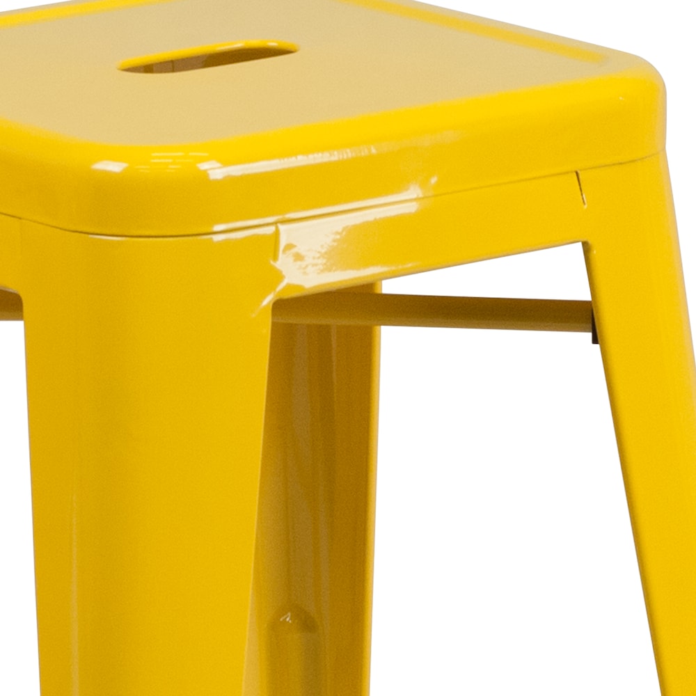24" Yell No Back Metal Stool