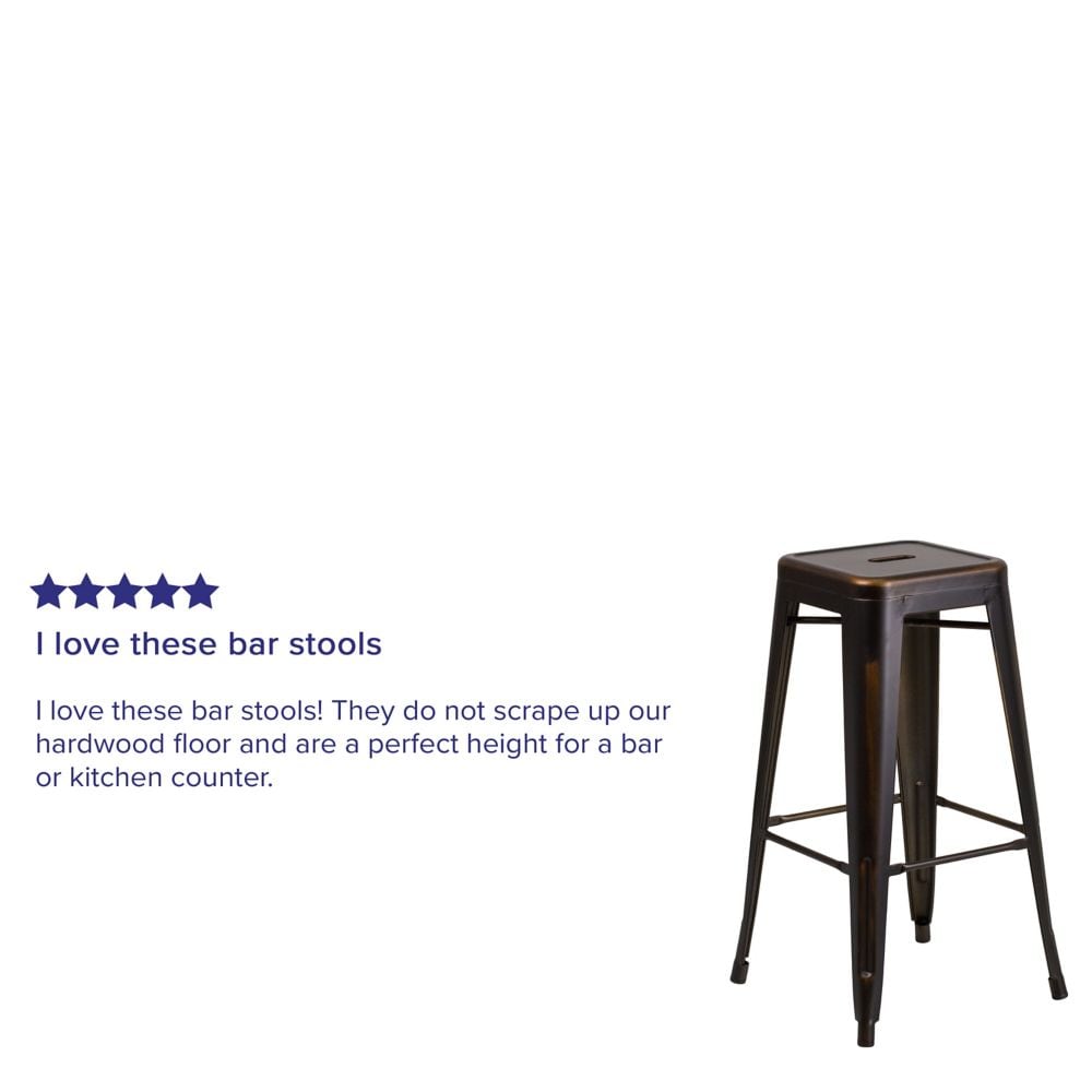 Distressed Copper Metal Stool