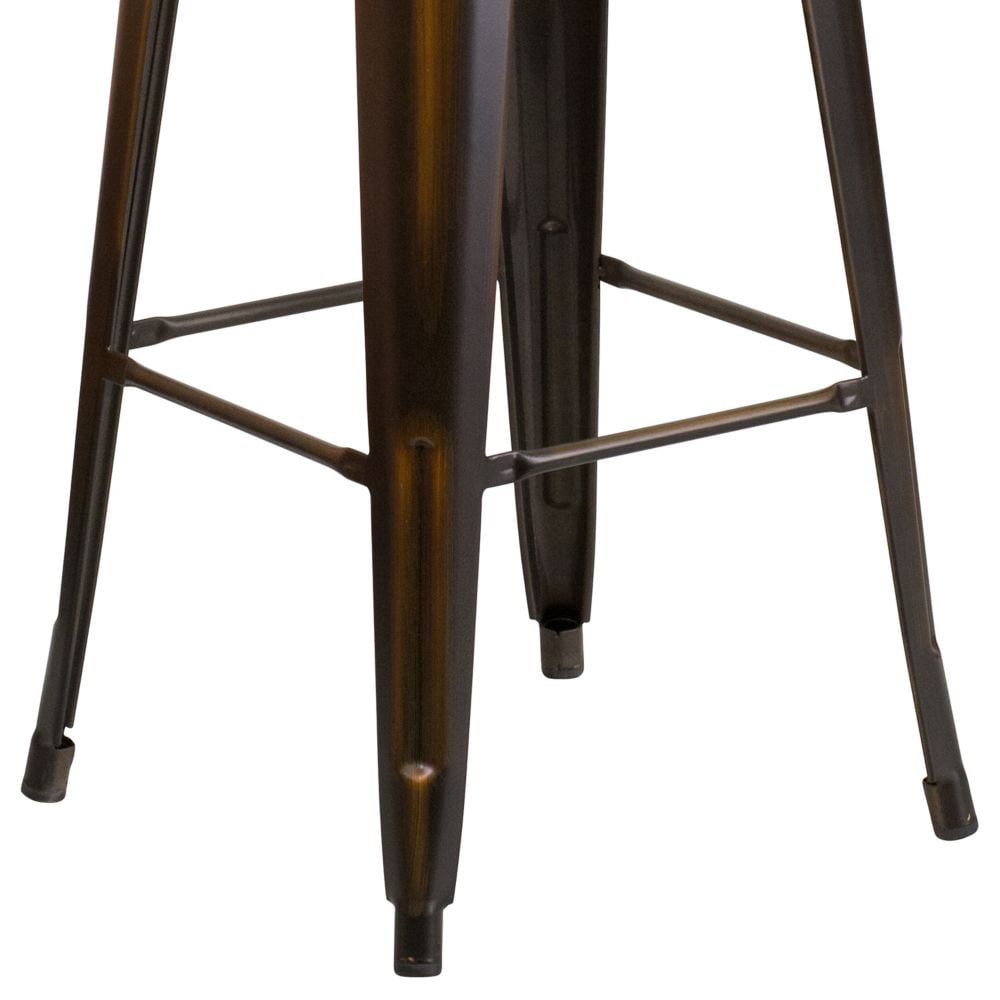 Distressed Copper Metal Stool