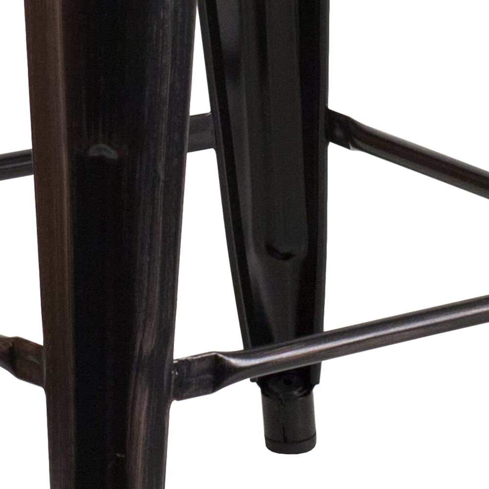 24" Black No Back Metal Stool