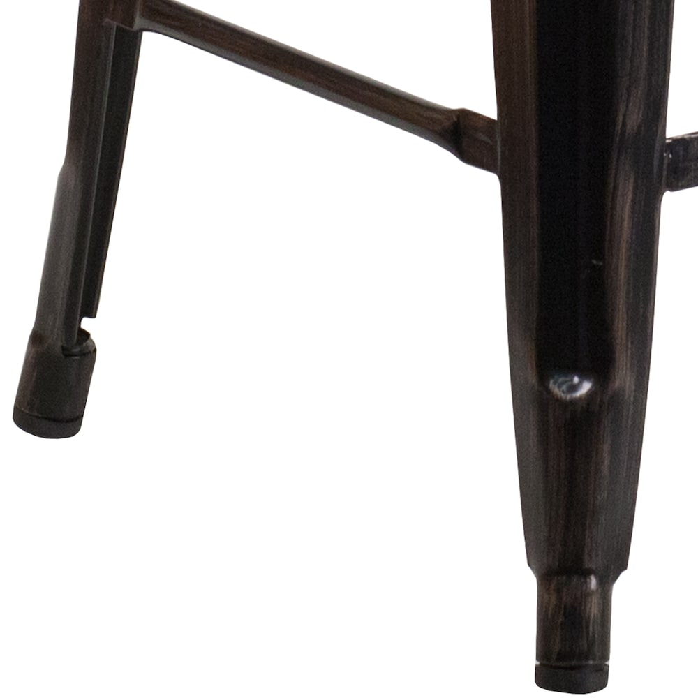 24" Black No Back Metal Stool