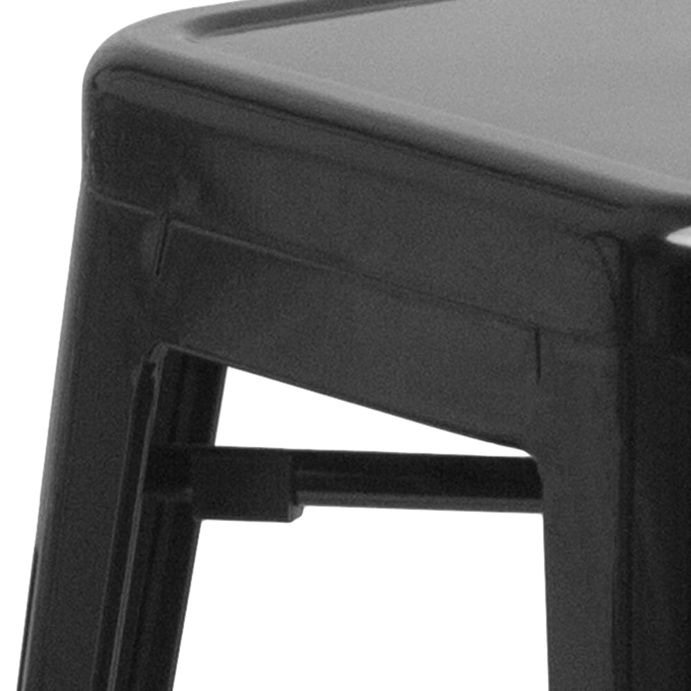 30" Black No Back Metal Stool