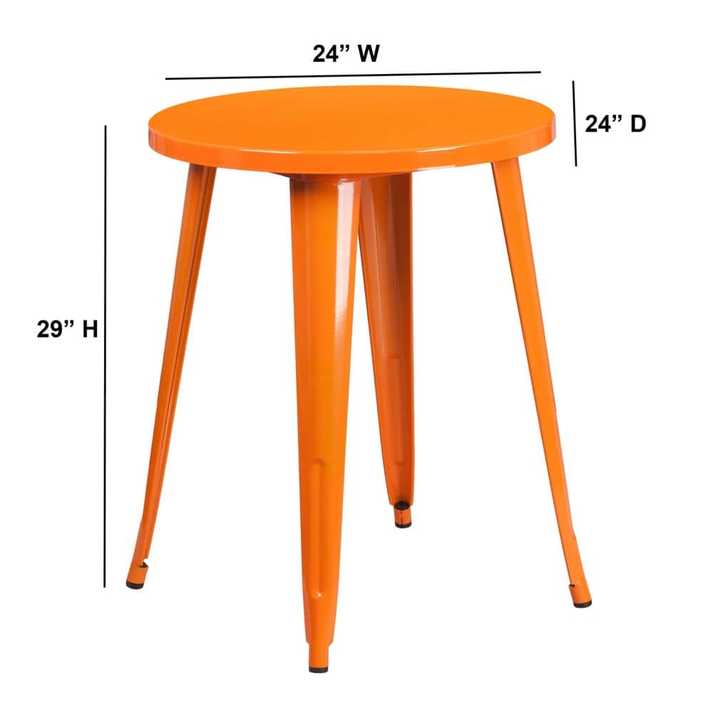 24RD Orange Metal Table