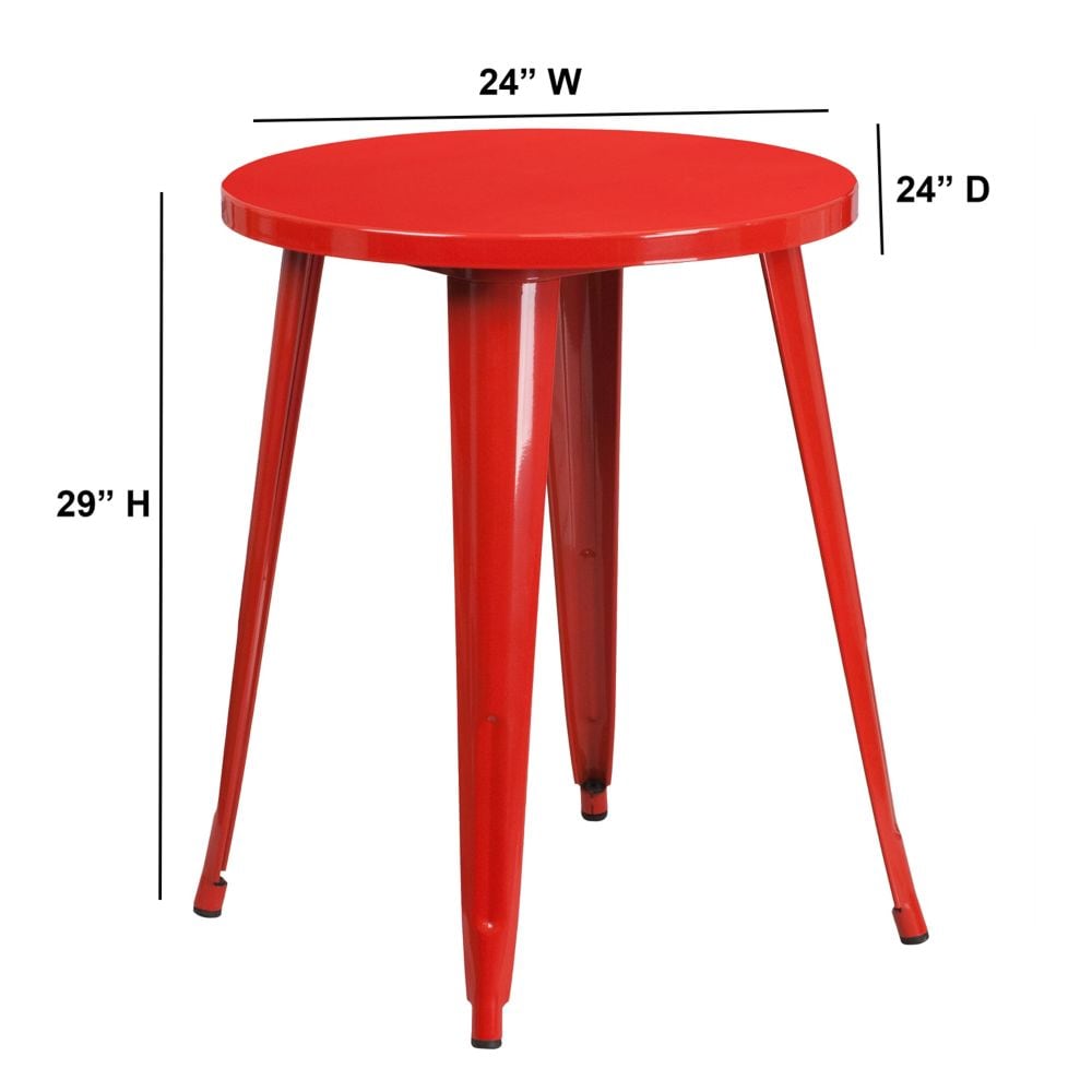24RD Red Metal Table