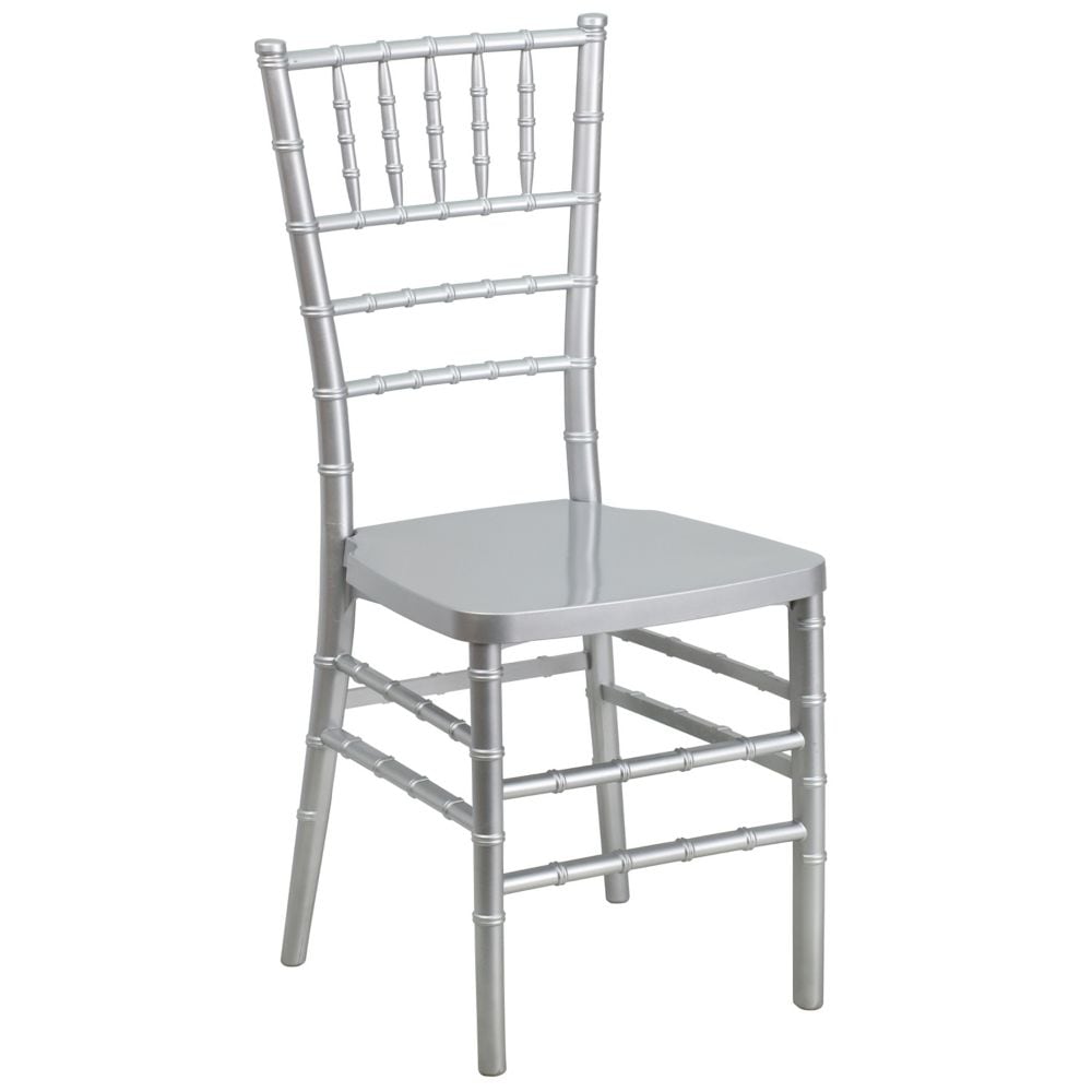 Chaise Chiavari en résine argentée