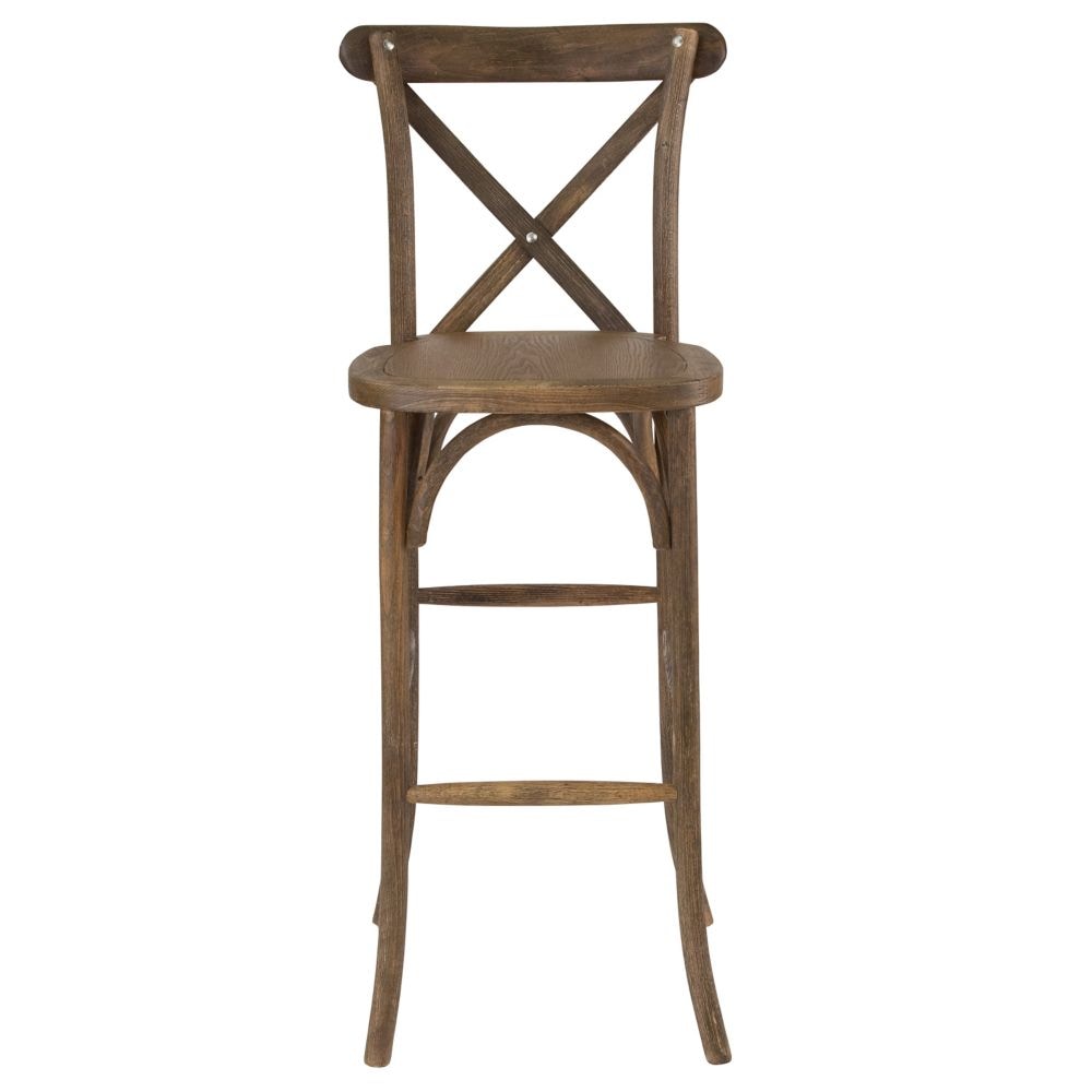 Antique Cross Back Barstool