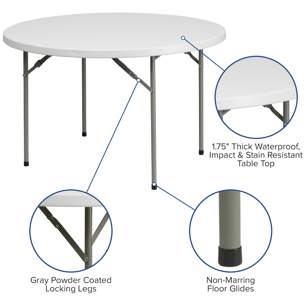 Table pliante en plastique blanc 48RD