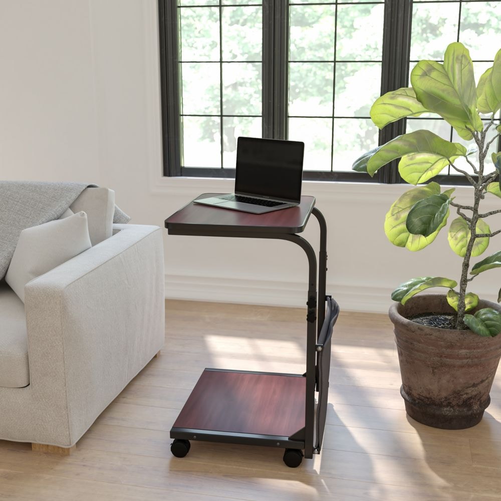 Bureau assis-debout en acajou
