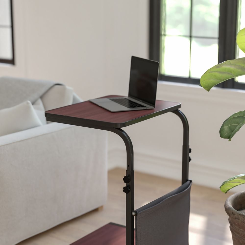 Bureau assis-debout en acajou