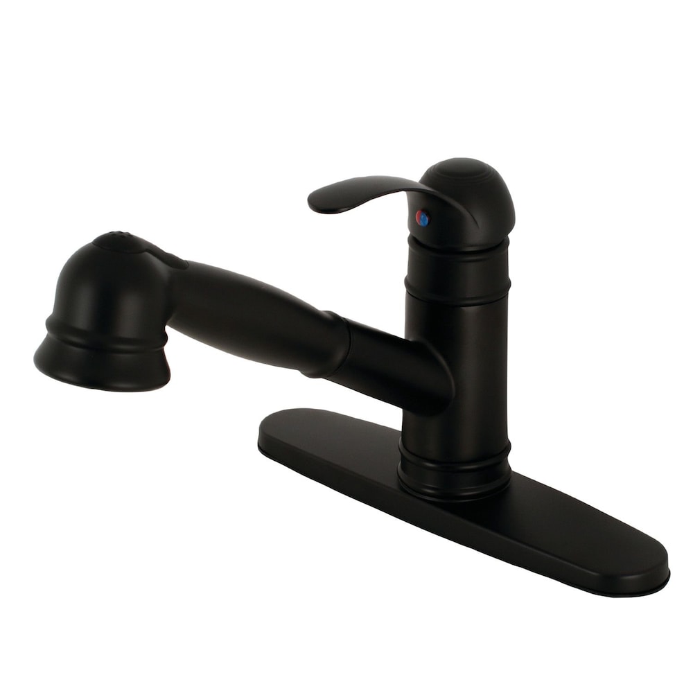 Robinet de cuisine traditionnel à poignée unique et douchette extractible en noir mat
