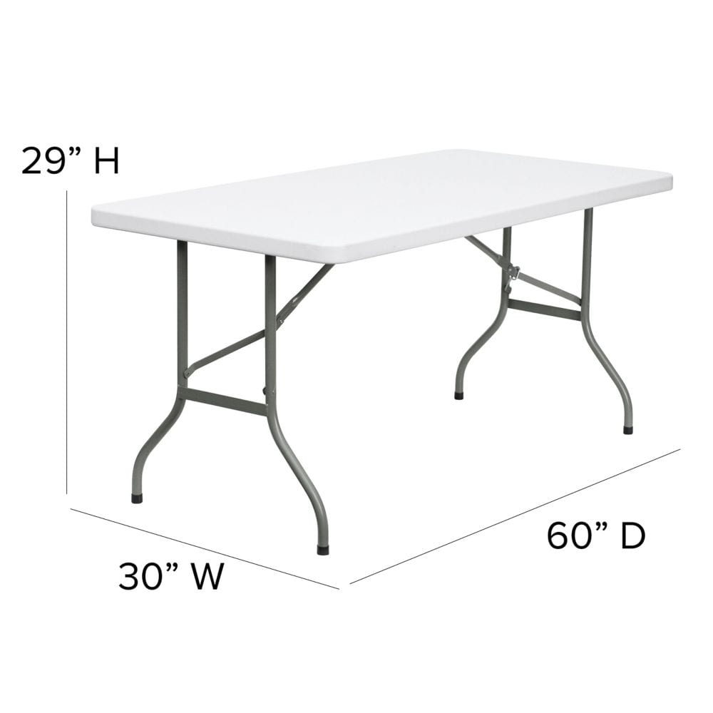 30x60 White Plastic Fold Table