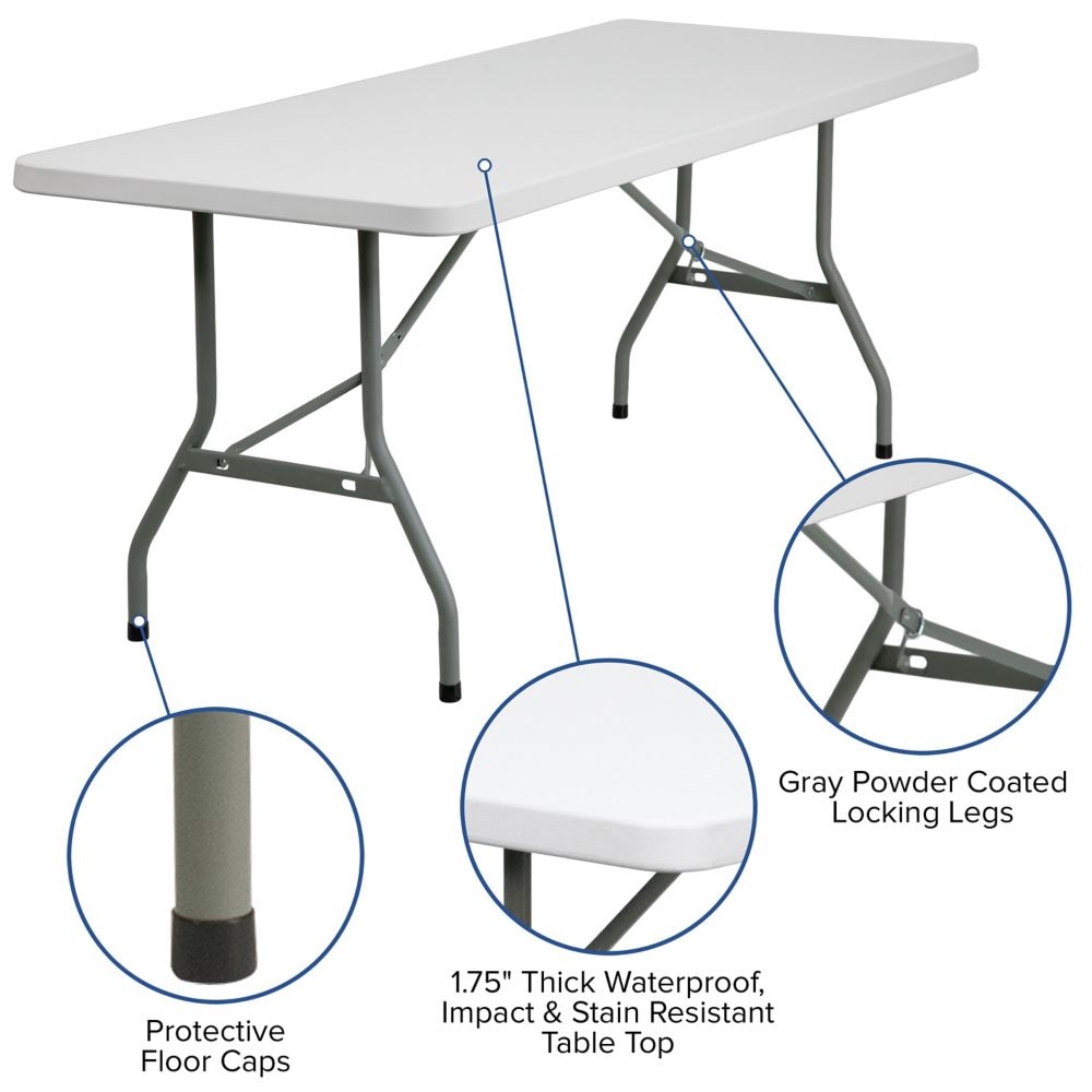 30x72 White Plastic Fold Table