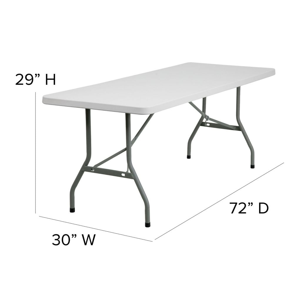 30x72 White Plastic Fold Table