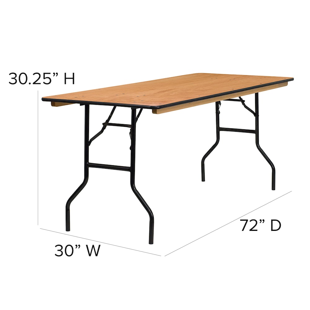 30x72 Wood Fold Table
