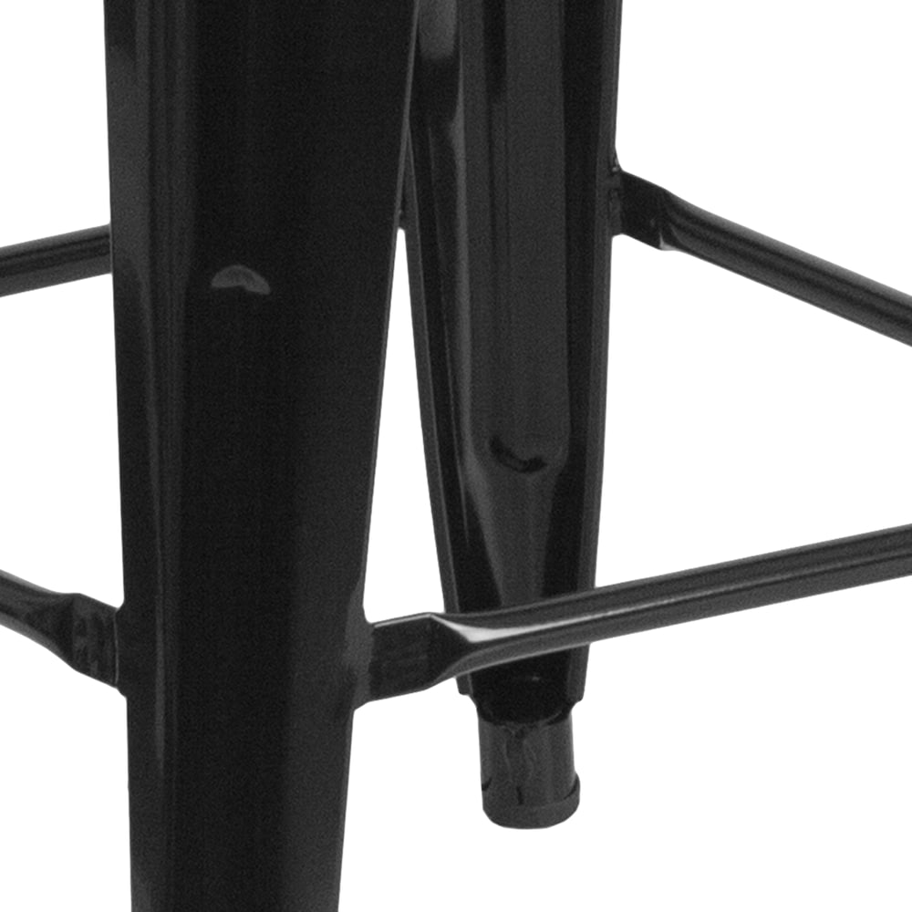 24" Black No Back Metal Stool