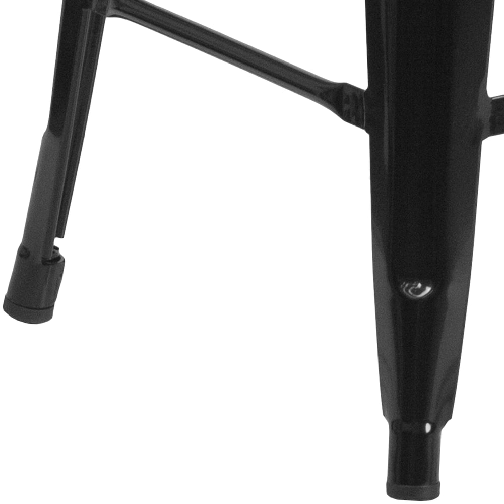 24" Black No Back Metal Stool