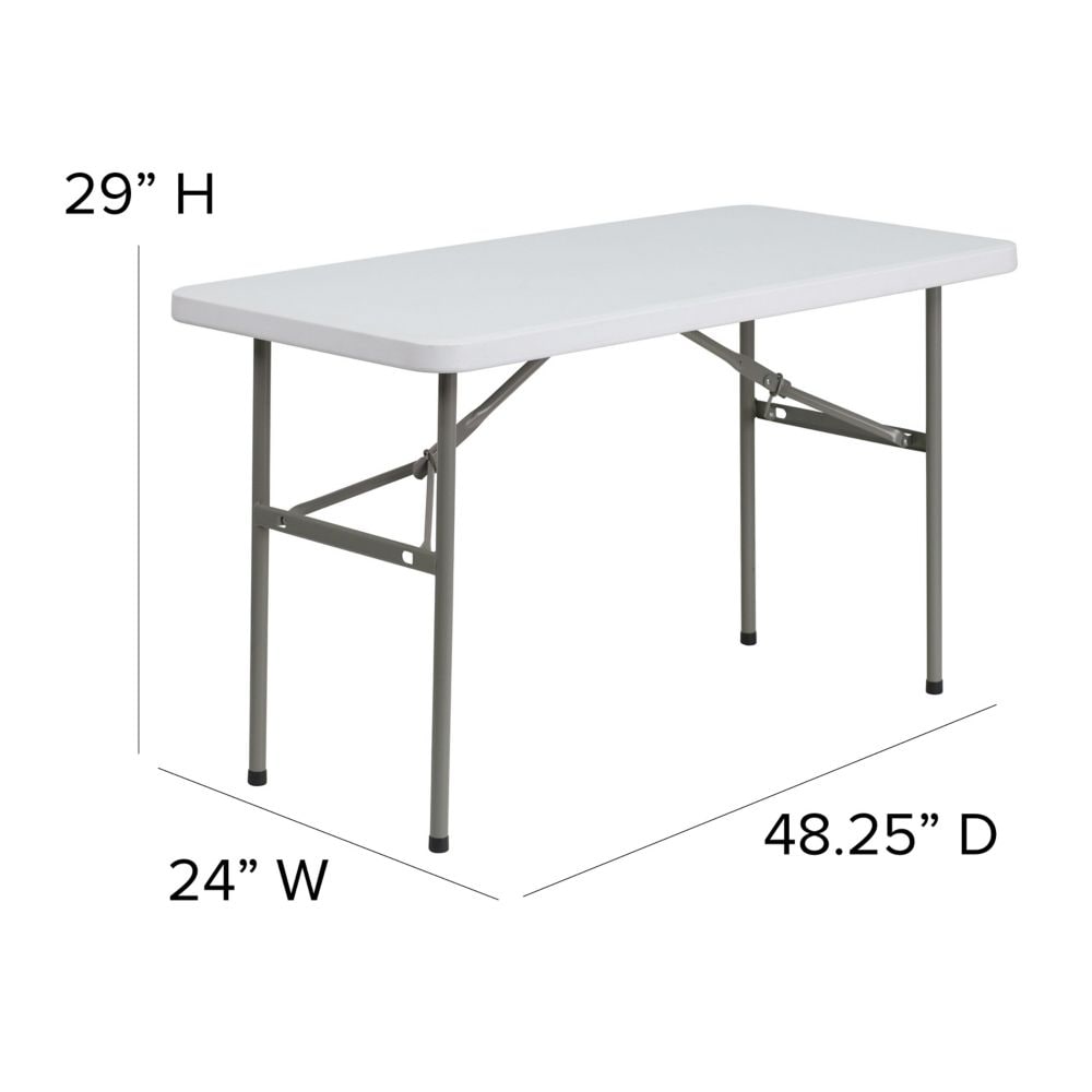 24x48 White Plastic Fold Table