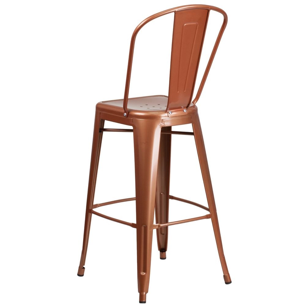 30" Copper Metal Outdoor Stool
