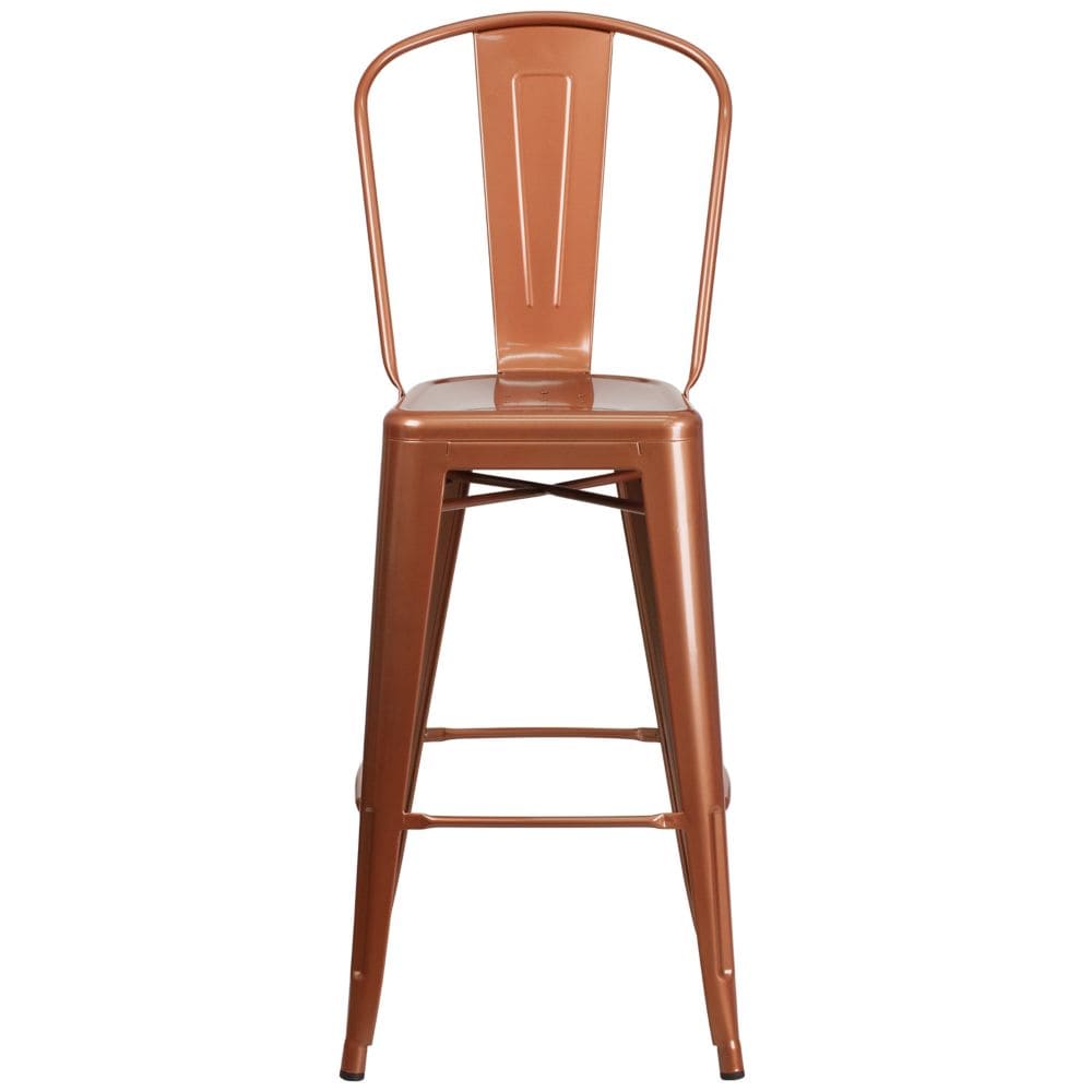 30" Copper Metal Outdoor Stool