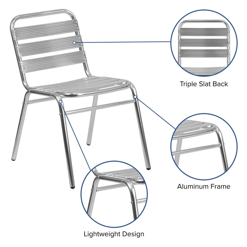 Aluminum Slat Back Chair