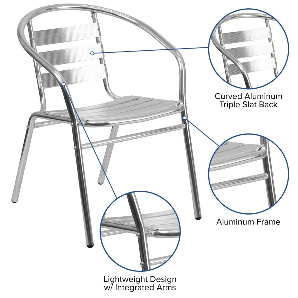 Aluminum Slat Back Chair