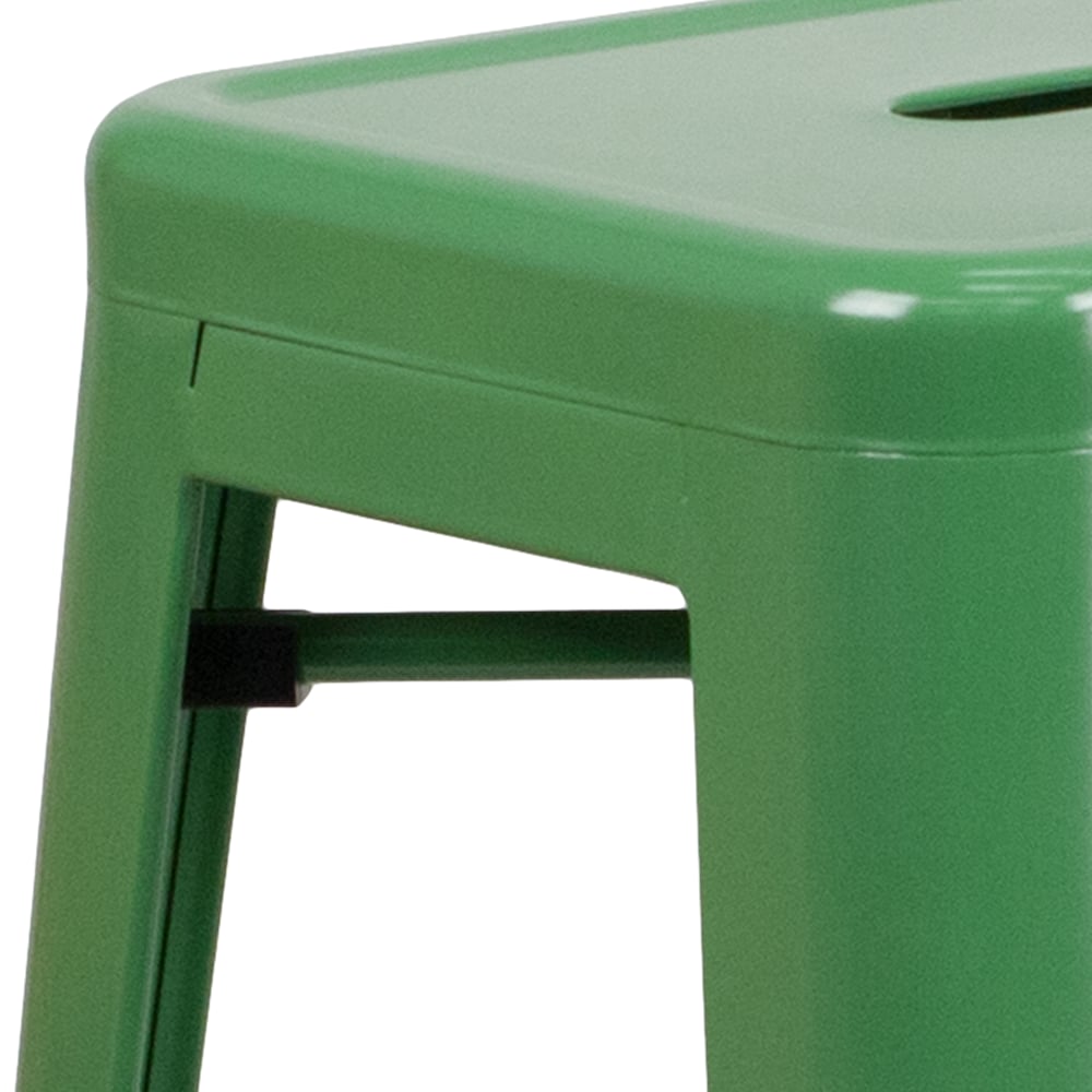Tabouret en métal vert sans dossier de 30 po