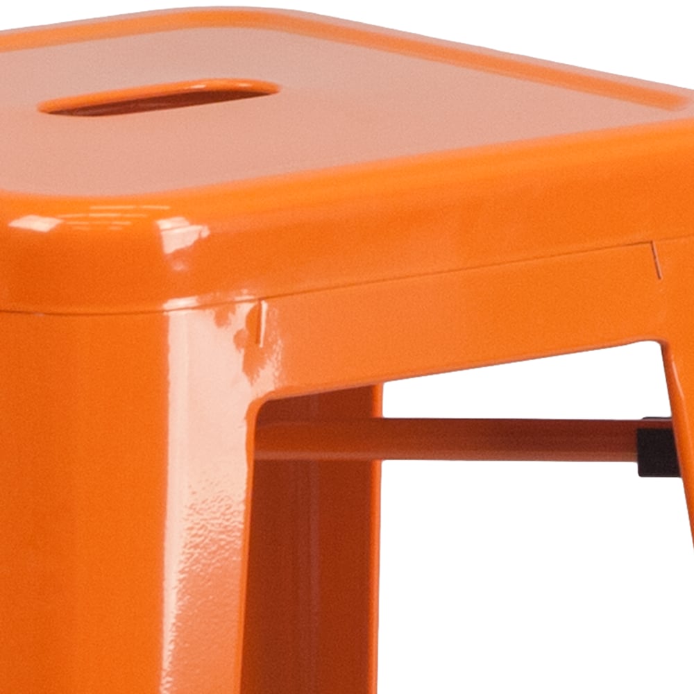 Tabouret en métal orange sans dossier de 30 po