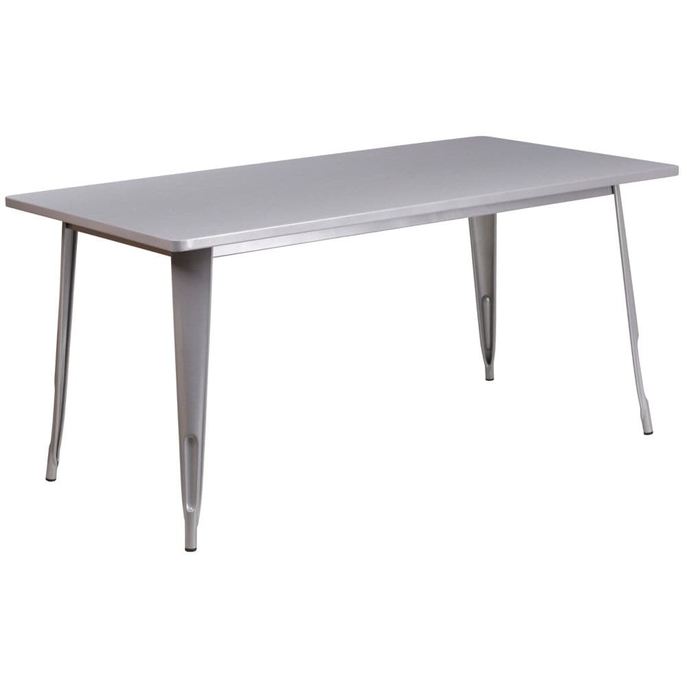 31.5x63 Silver Metal Table
