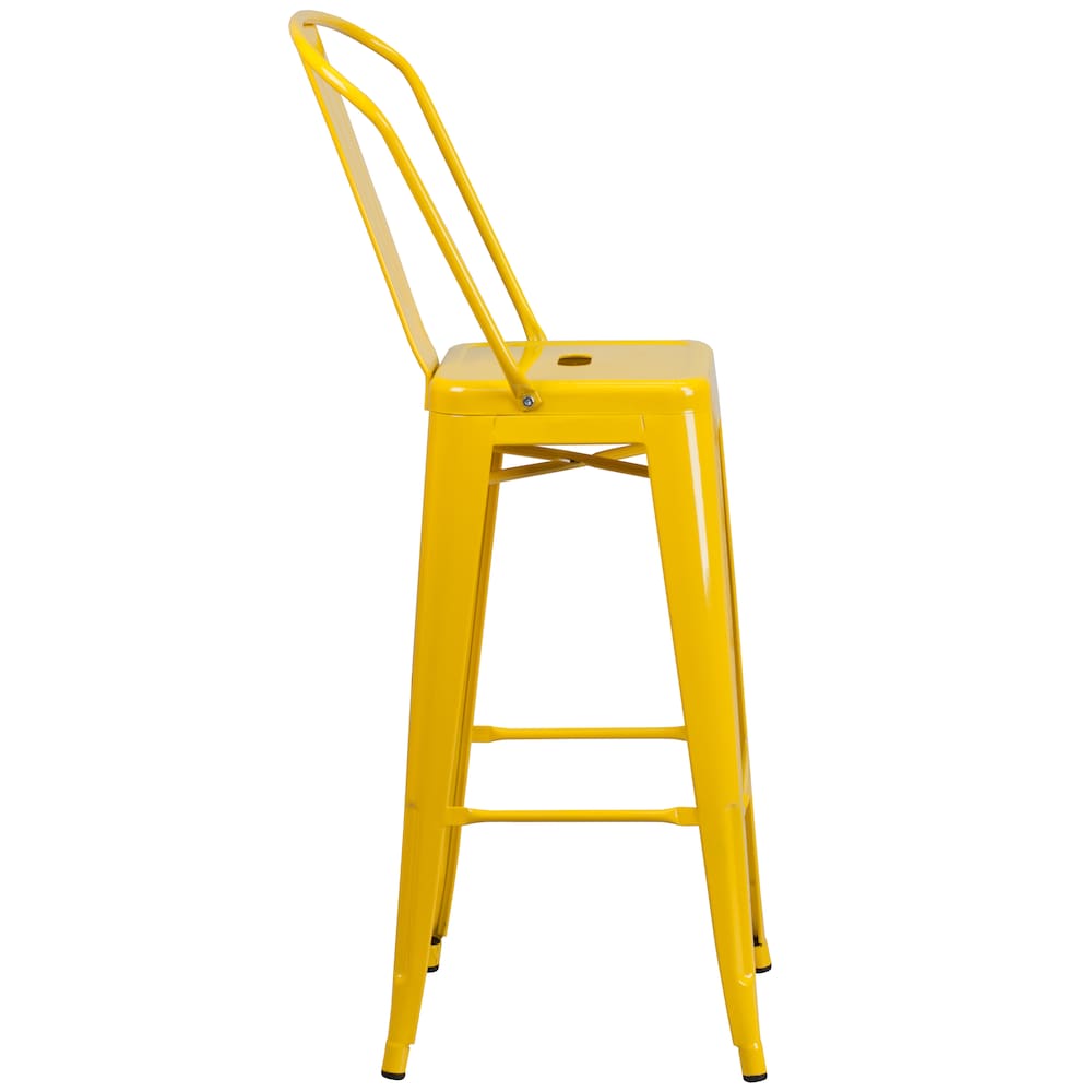 30" Yell Metal Outdoor Stool