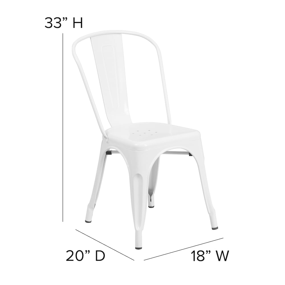 Chaise en métal blanc
