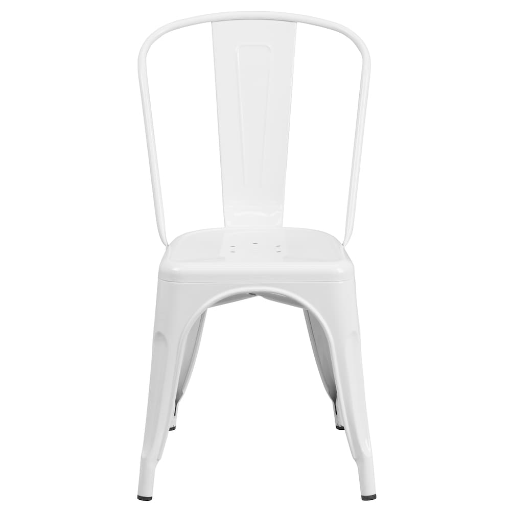 Chaise en métal blanc