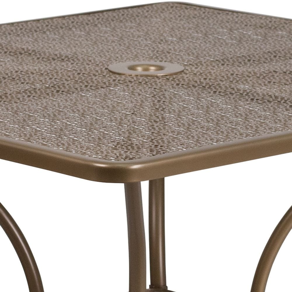 35.5SQ Gold Patio Table