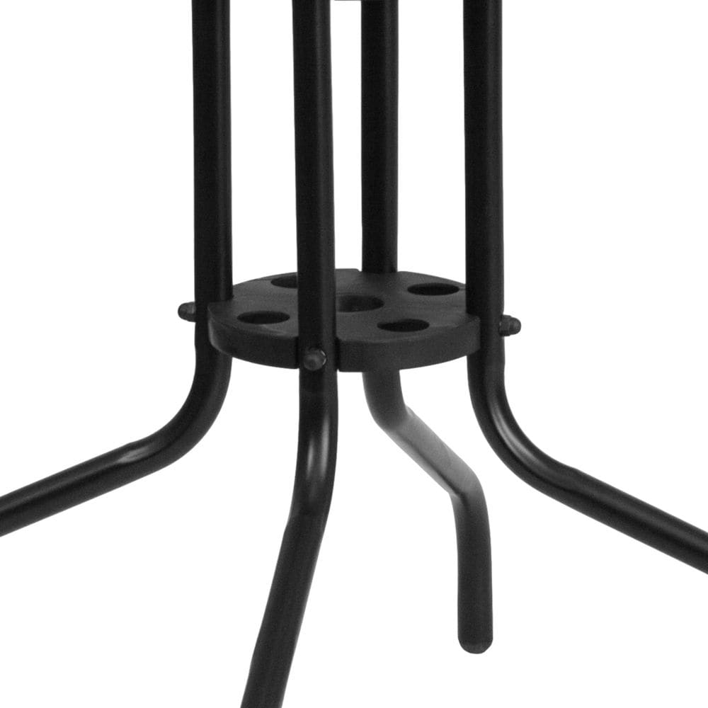 28SQ Glass Table-GRY Rattan