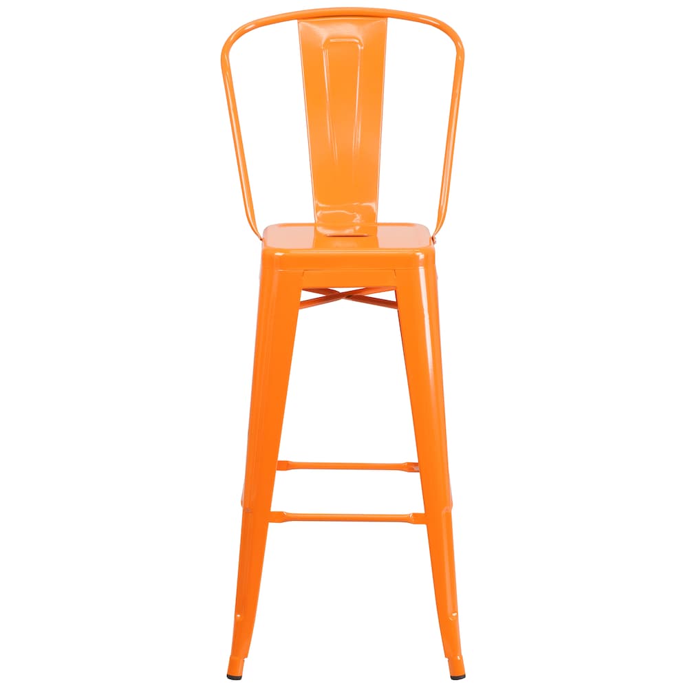 Tabouret d'extérieur en métal orange de 30 po