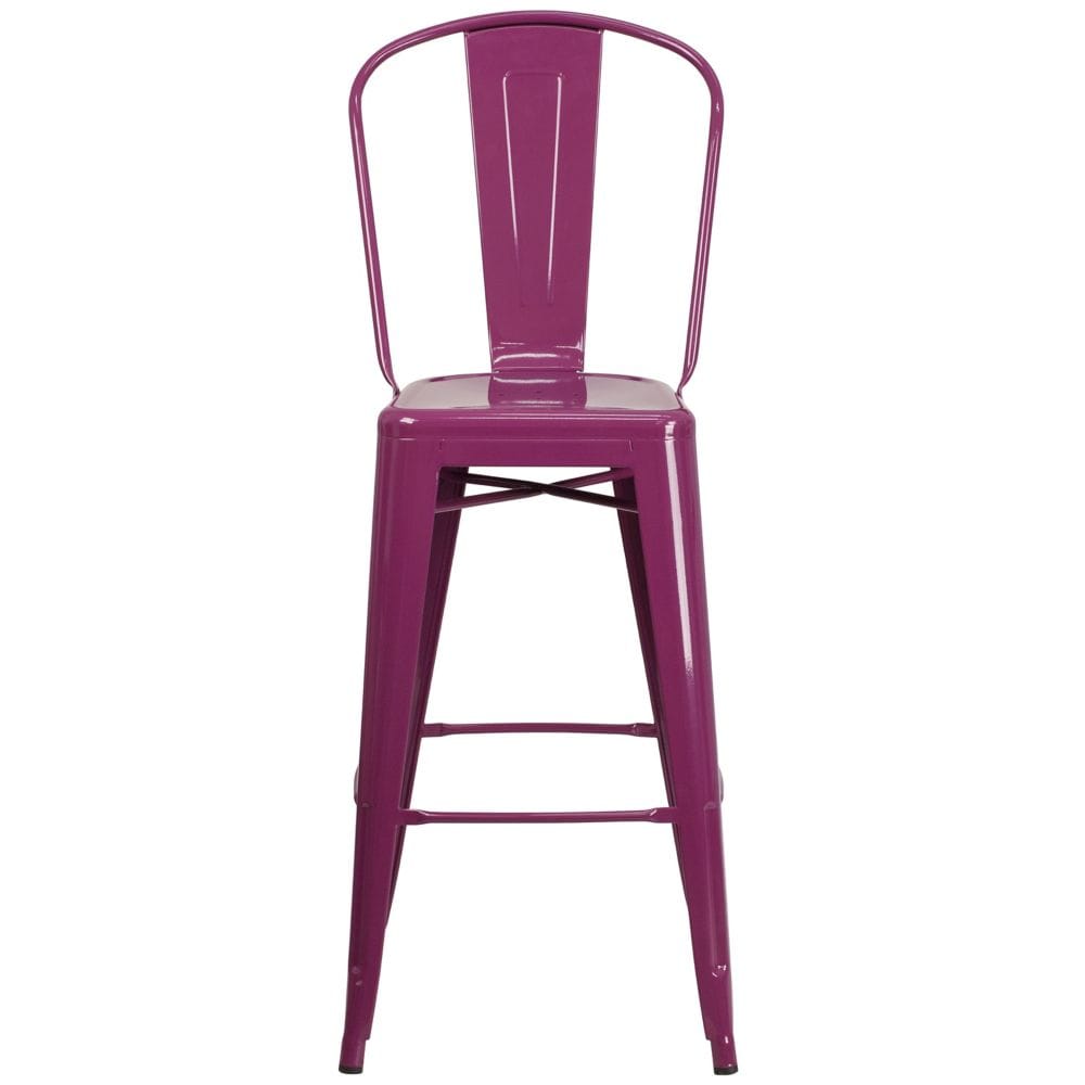30" Purp Metal Outdoor Stool
