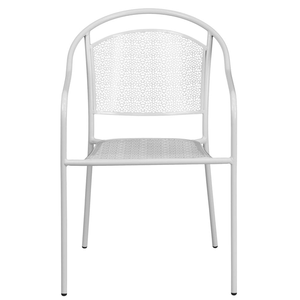Chaise de patio blanche à dossier rond