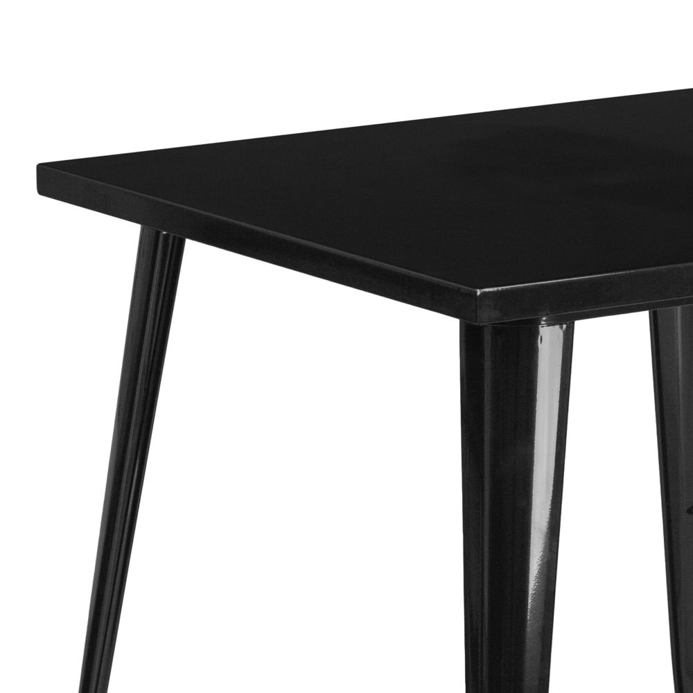 31.75 Square Black Metal Table