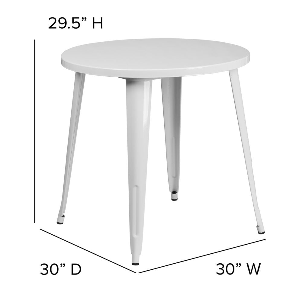 30RD White Metal Table