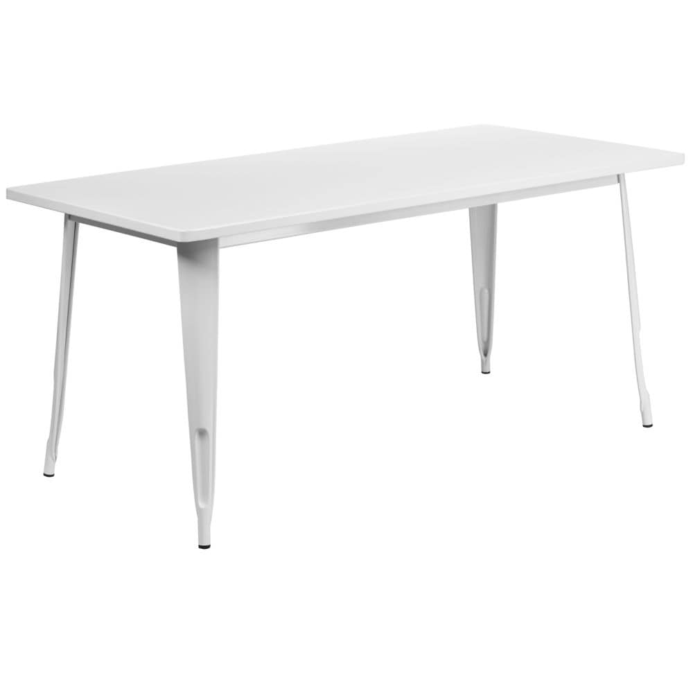 31.5x63 White Metal Table