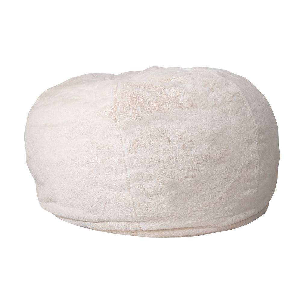 Pouf en fourrure blanche