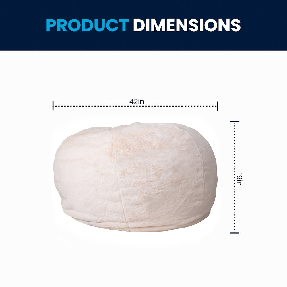 Pouf en fourrure blanche