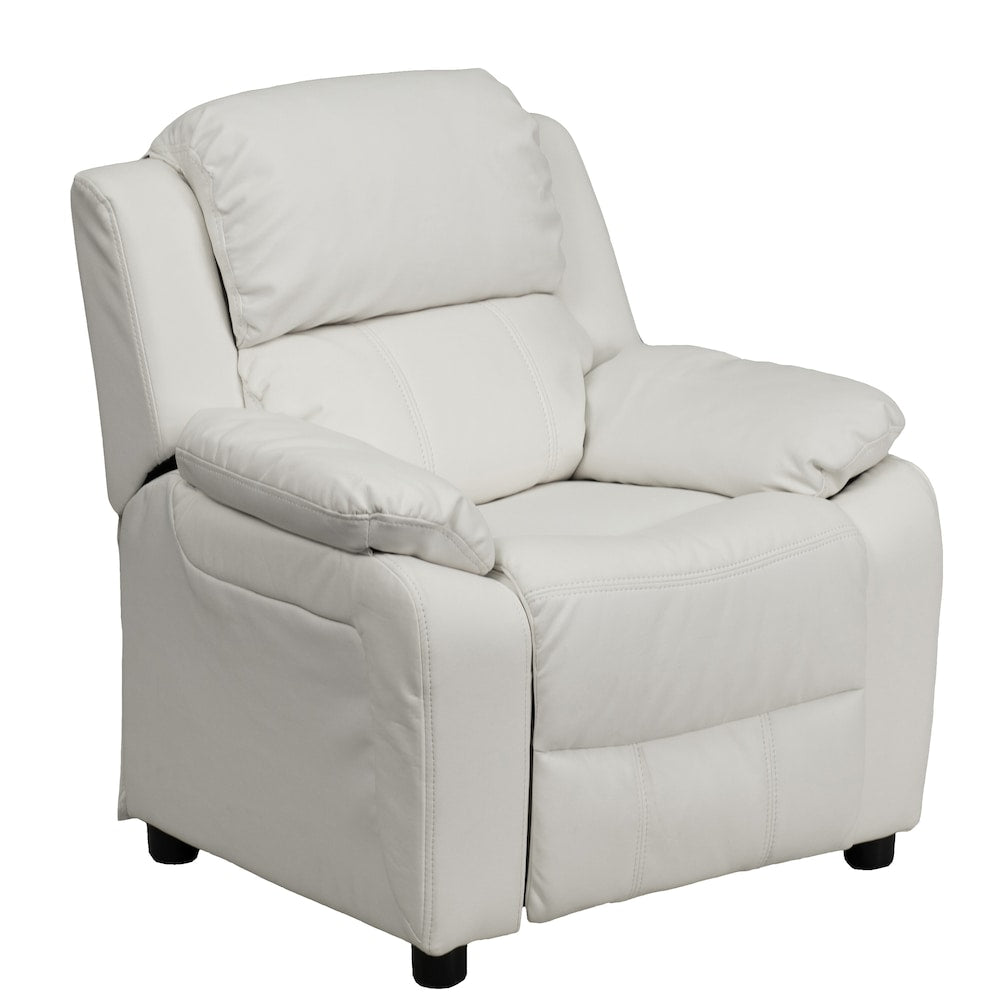 Fauteuil inclinable en vinyle blanc pour enfants
