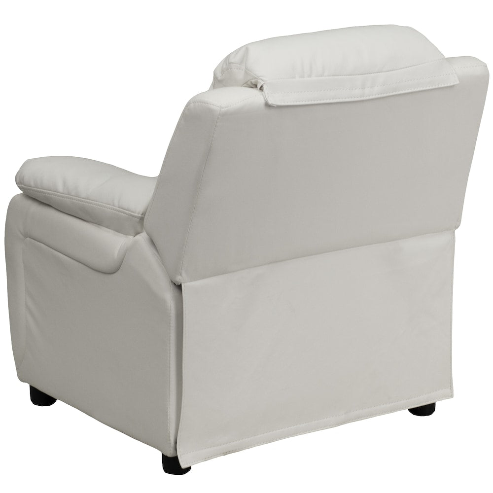 Fauteuil inclinable en vinyle blanc pour enfants