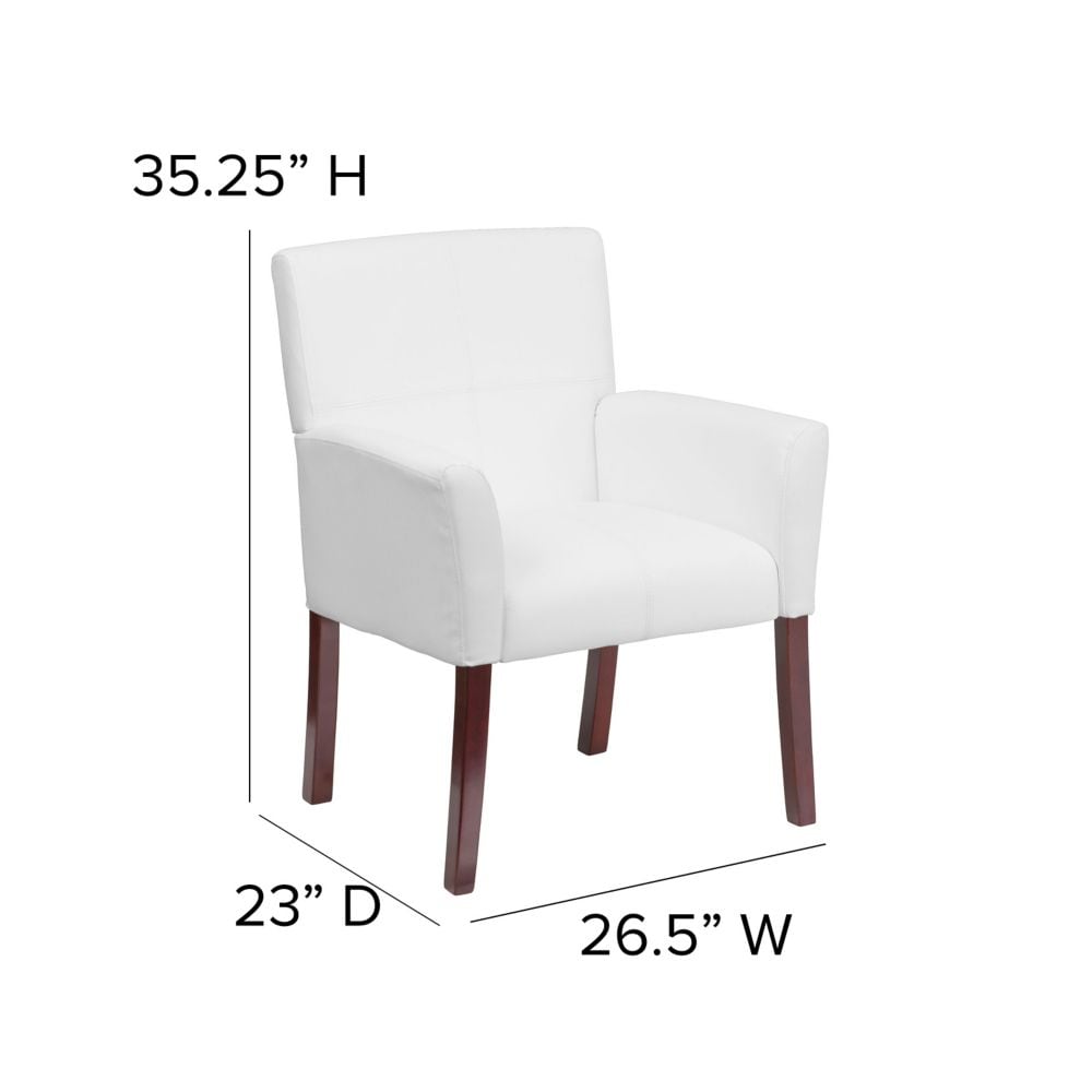 Chaise d'appoint en cuir blanc