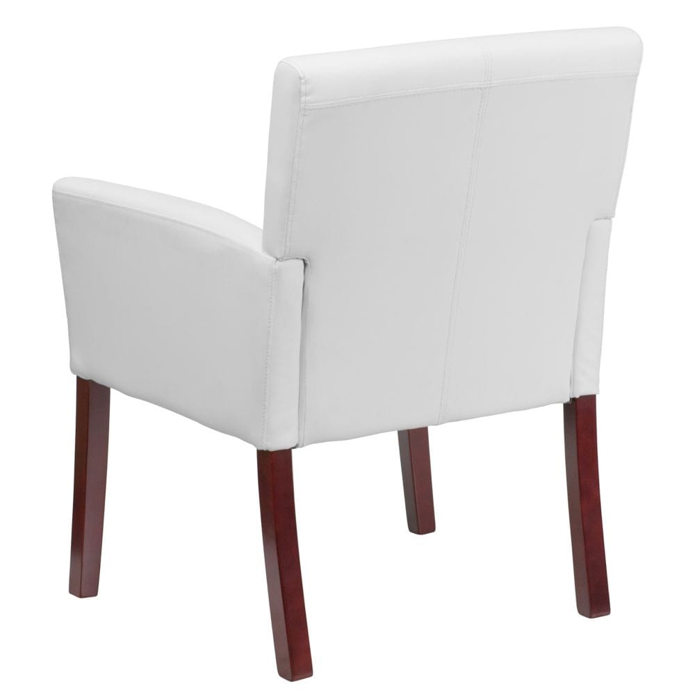 Chaise d'appoint en cuir blanc