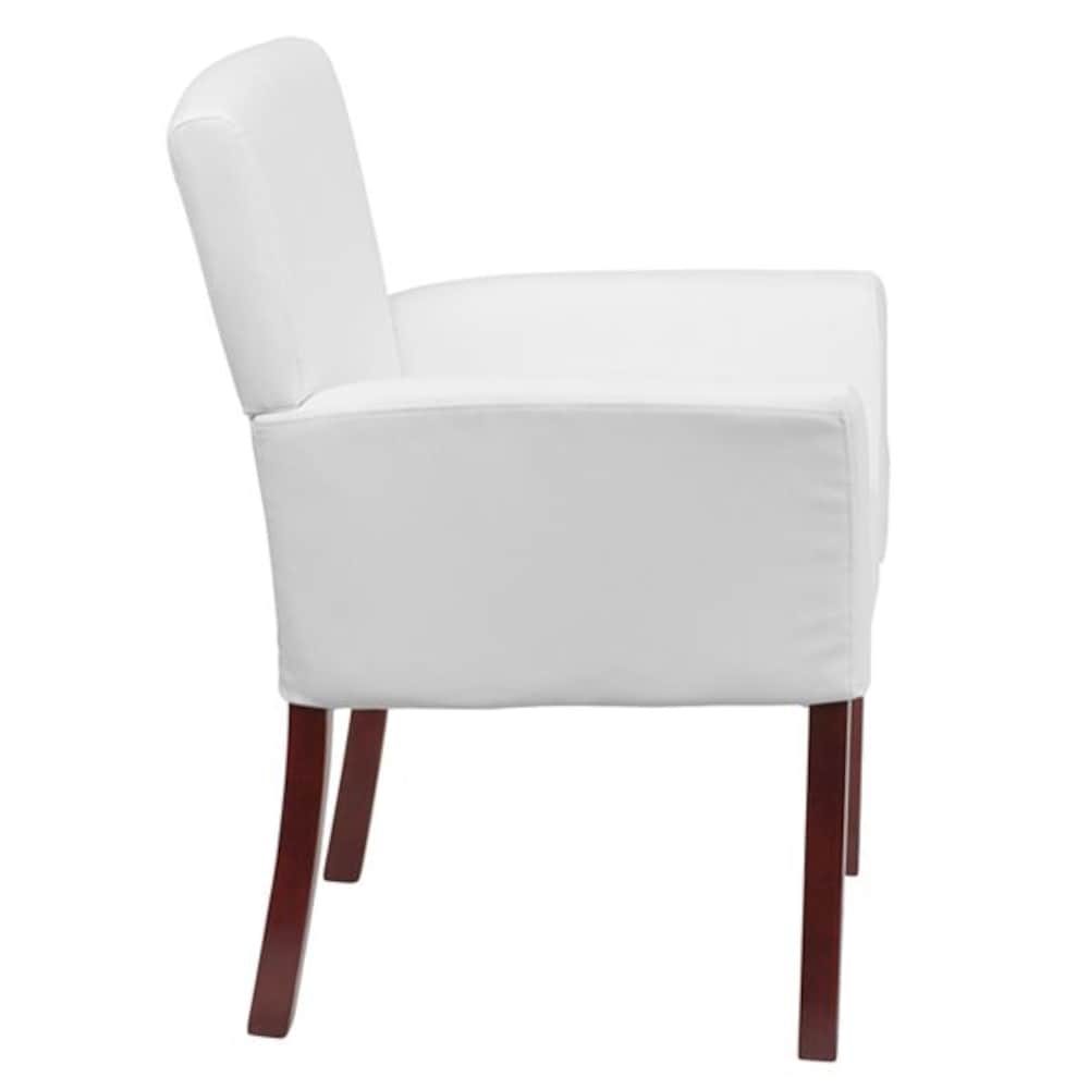 Chaise d'appoint en cuir blanc