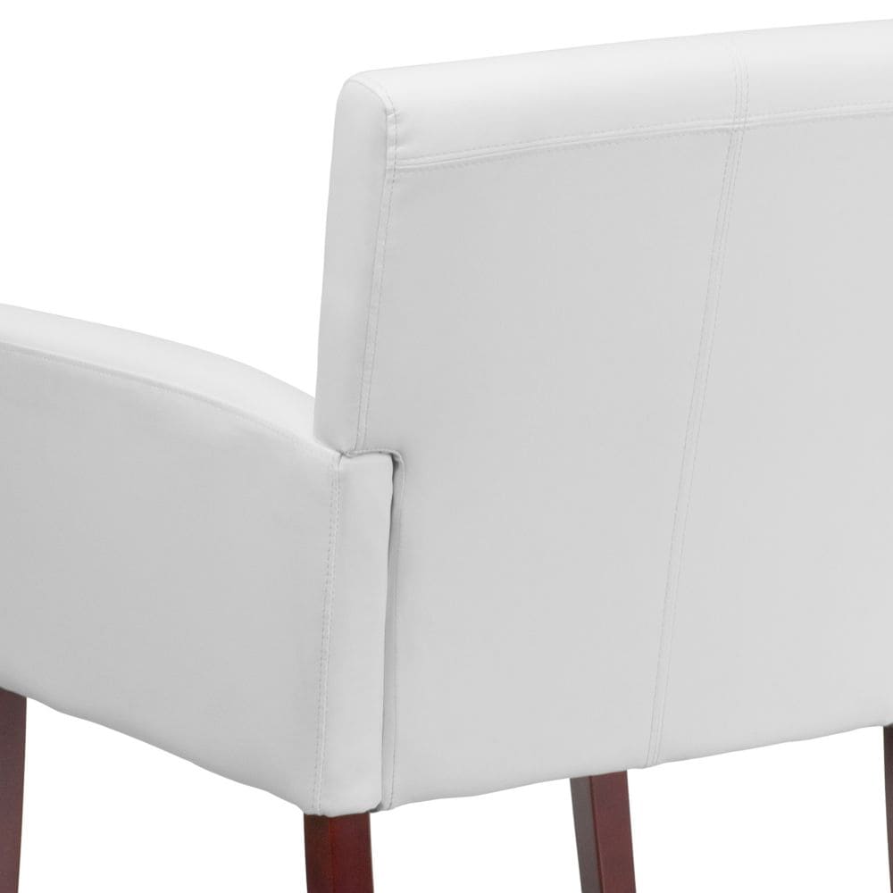 Chaise d'appoint en cuir blanc