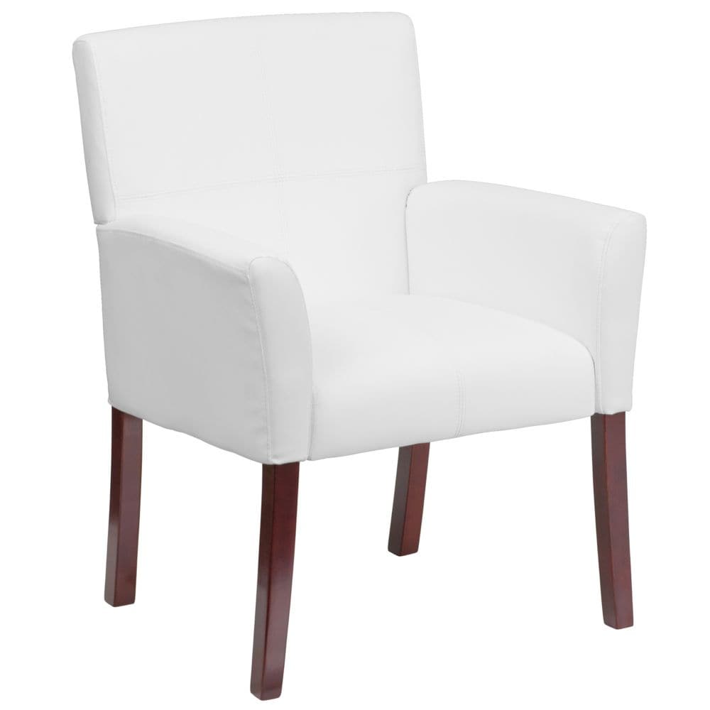 Chaise d'appoint en cuir blanc